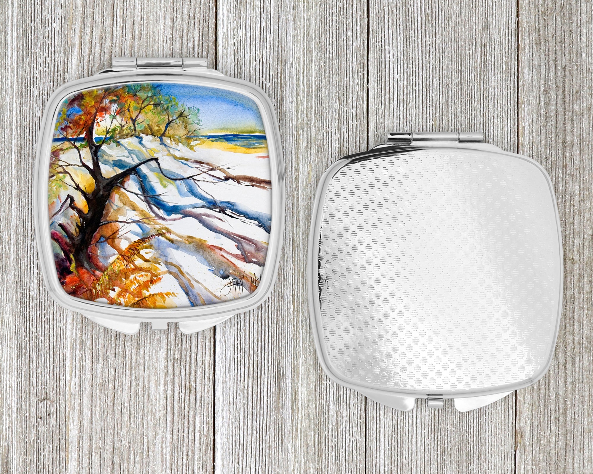 Sand Dune Compact Mirror Decorative Travel Makeup Mirror for Women Girls Gifts Pocket Makeup Mirror Folding Handheld