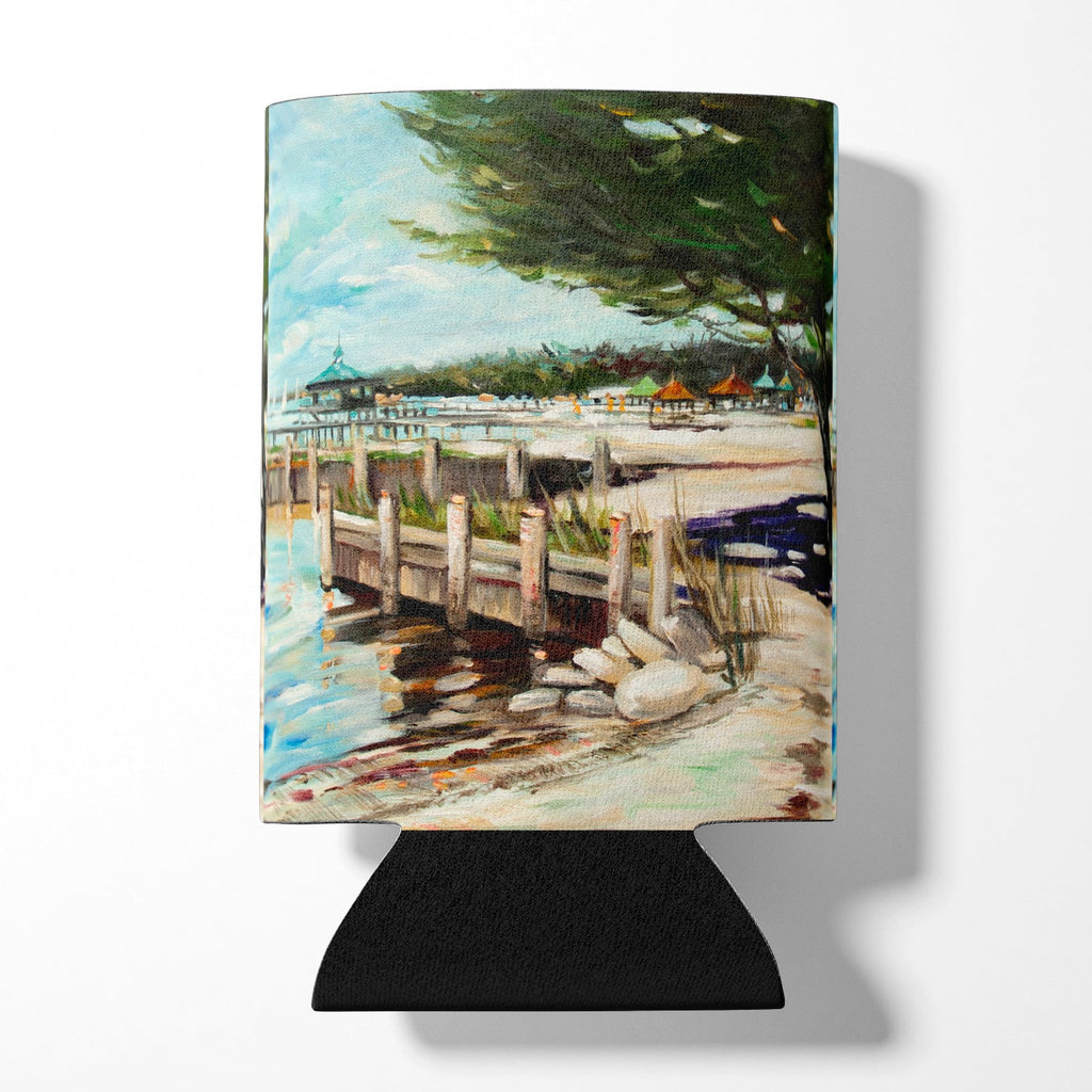 At the Pier Sailboats Can or Bottle Hugger Cooler Sleeve for Standard 12 oz Cans, Insulated Foam Beer & Soda Can Hugger Reusable