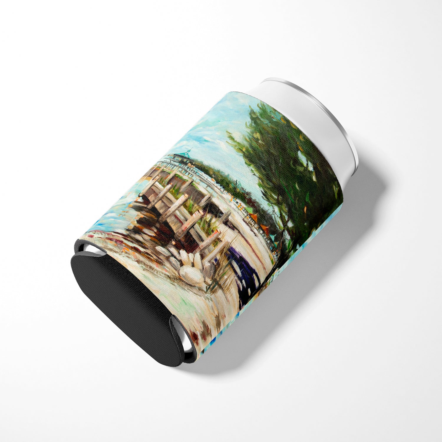 At the Pier Sailboats Can or Bottle Hugger Cooler Sleeve for Standard 12 oz Cans, Insulated Foam Beer & Soda Can Hugger Reusable