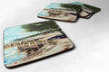 At the Pier Sailboats Foam Coasters Set of 4 Cup Coasters for Indoor Outdoor, Tabletop Protection, Anti Slip, Mouse pad Material
