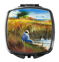 Fishing on the bank Compact Mirror Decorative Travel Makeup Mirror for Women Girls Gifts Pocket Makeup Mirror Folding Handheld
