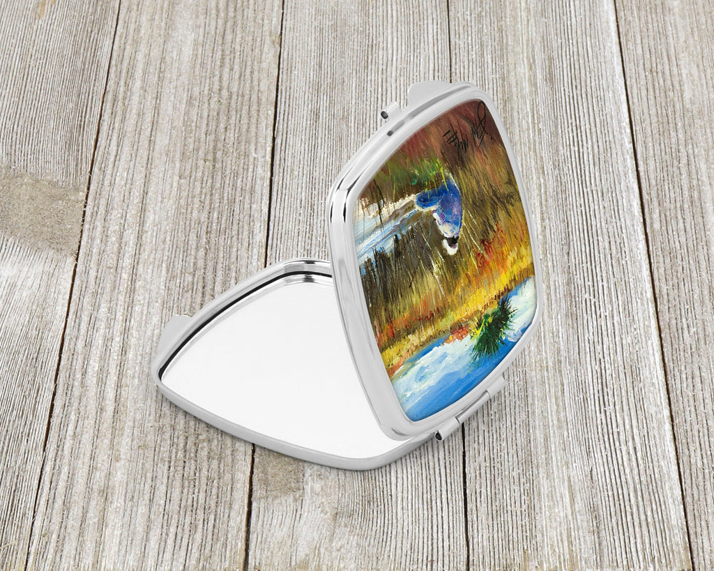 Fishing on the bank Compact Mirror Decorative Travel Makeup Mirror for Women Girls Gifts Pocket Makeup Mirror Folding Handheld