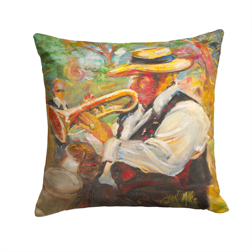 Jazz Trumpet Decorative Throw Pillow 14x14 Indoor Outdoor Accent Cushion, Fabric Cover with Insert for Sofa, Bed, Porch & Living Room