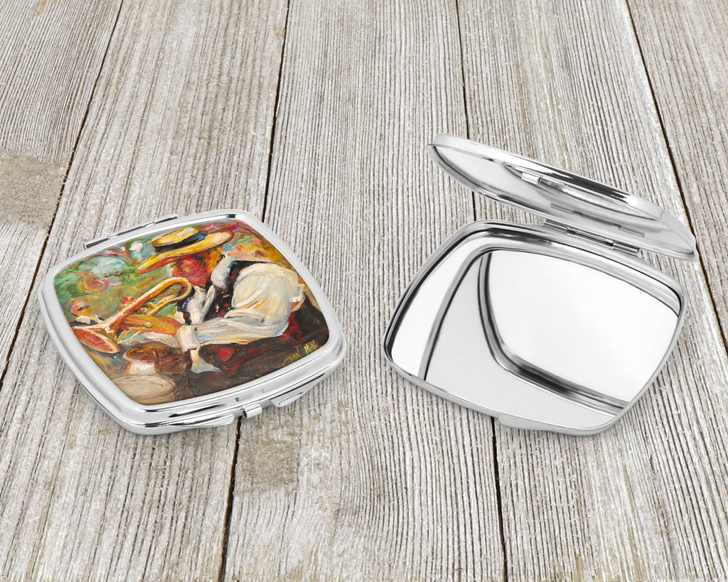 Jazz Trumpet Compact Mirror Decorative Travel Makeup Mirror for Women Girls Gifts Pocket Makeup Mirror Folding Handheld
