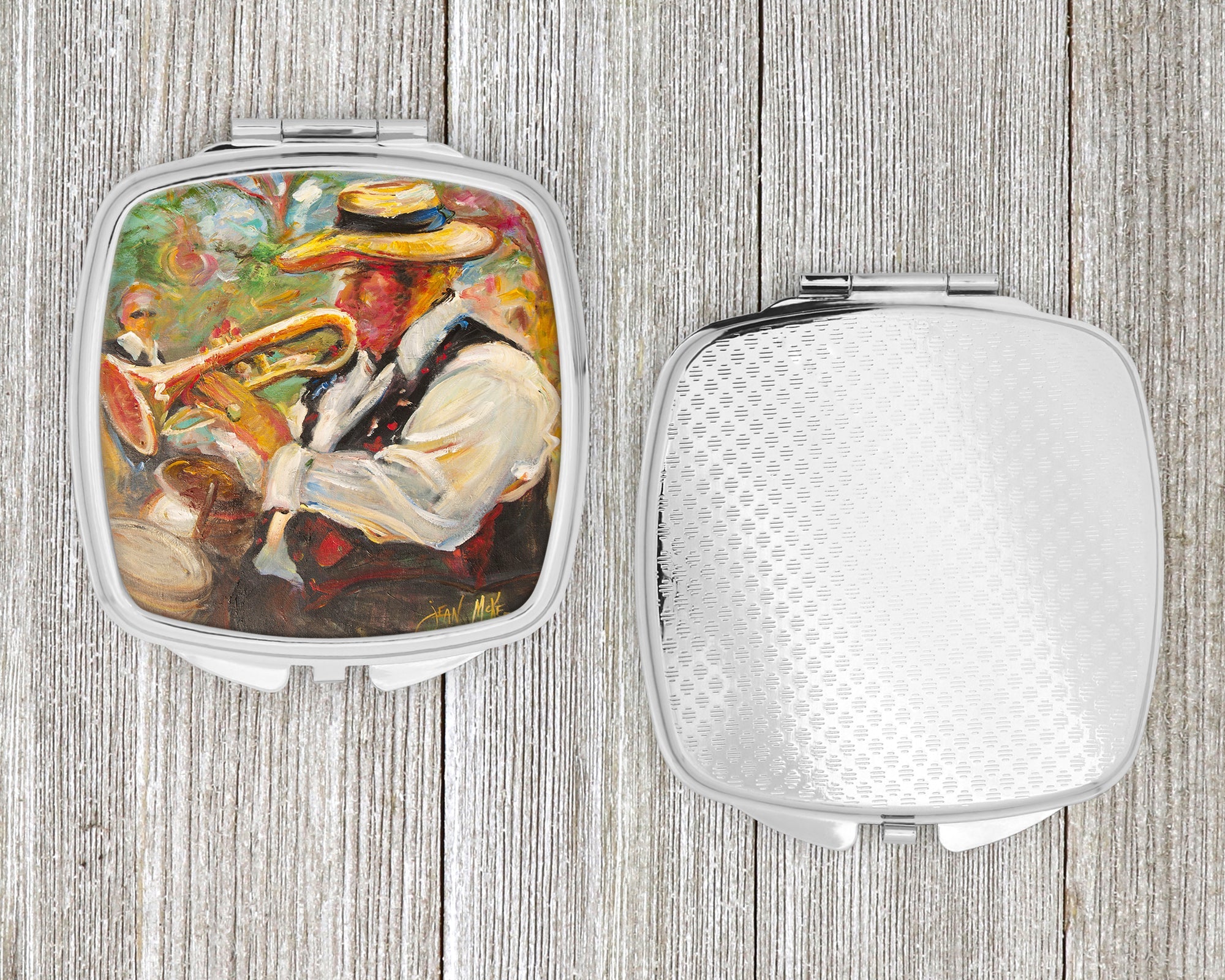 Jazz Trumpet Compact Mirror Decorative Travel Makeup Mirror for Women Girls Gifts Pocket Makeup Mirror Folding Handheld