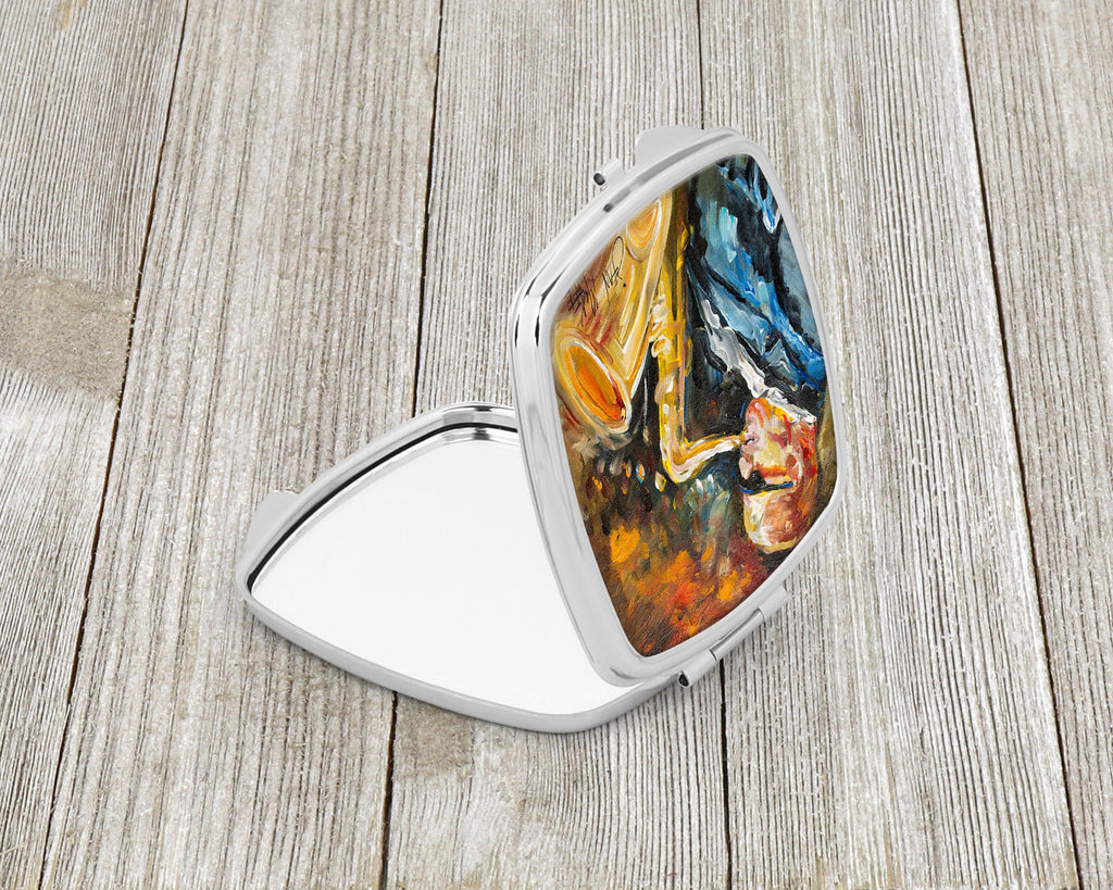 Jazz Sazophone Compact Mirror Decorative Travel Makeup Mirror for Women Girls Gifts Pocket Makeup Mirror Folding Handheld