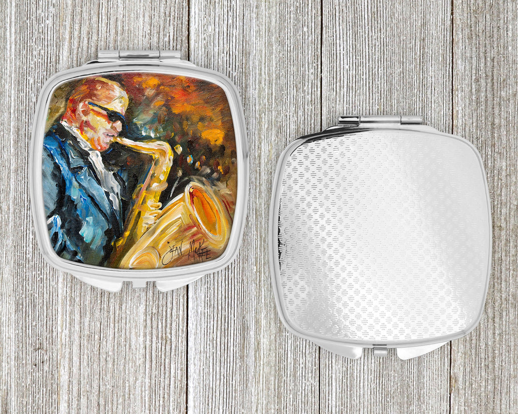 Jazz Sazophone Compact Mirror Decorative Travel Makeup Mirror for Women Girls Gifts Pocket Makeup Mirror Folding Handheld