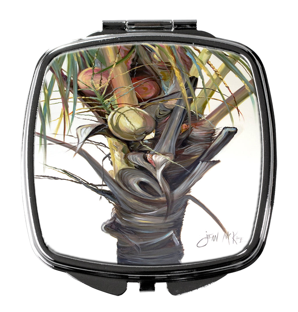 Coconut Tree Top Compact Mirror Decorative Travel Makeup Mirror for Women Girls Gifts Pocket Makeup Mirror Folding Handheld