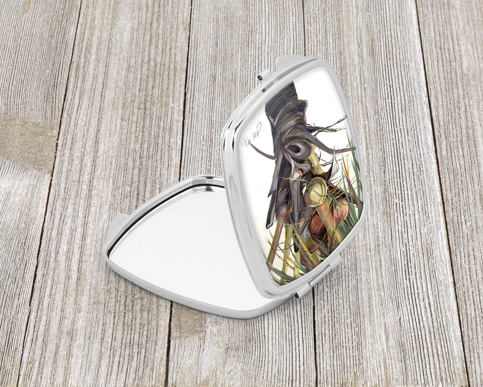 Coconut Tree Top Compact Mirror Decorative Travel Makeup Mirror for Women Girls Gifts Pocket Makeup Mirror Folding Handheld