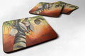 Orange Coconut Tree Foam Coasters Set of 4 Cup Coasters for Indoor Outdoor, Tabletop Protection, Anti Slip, Mouse pad Material