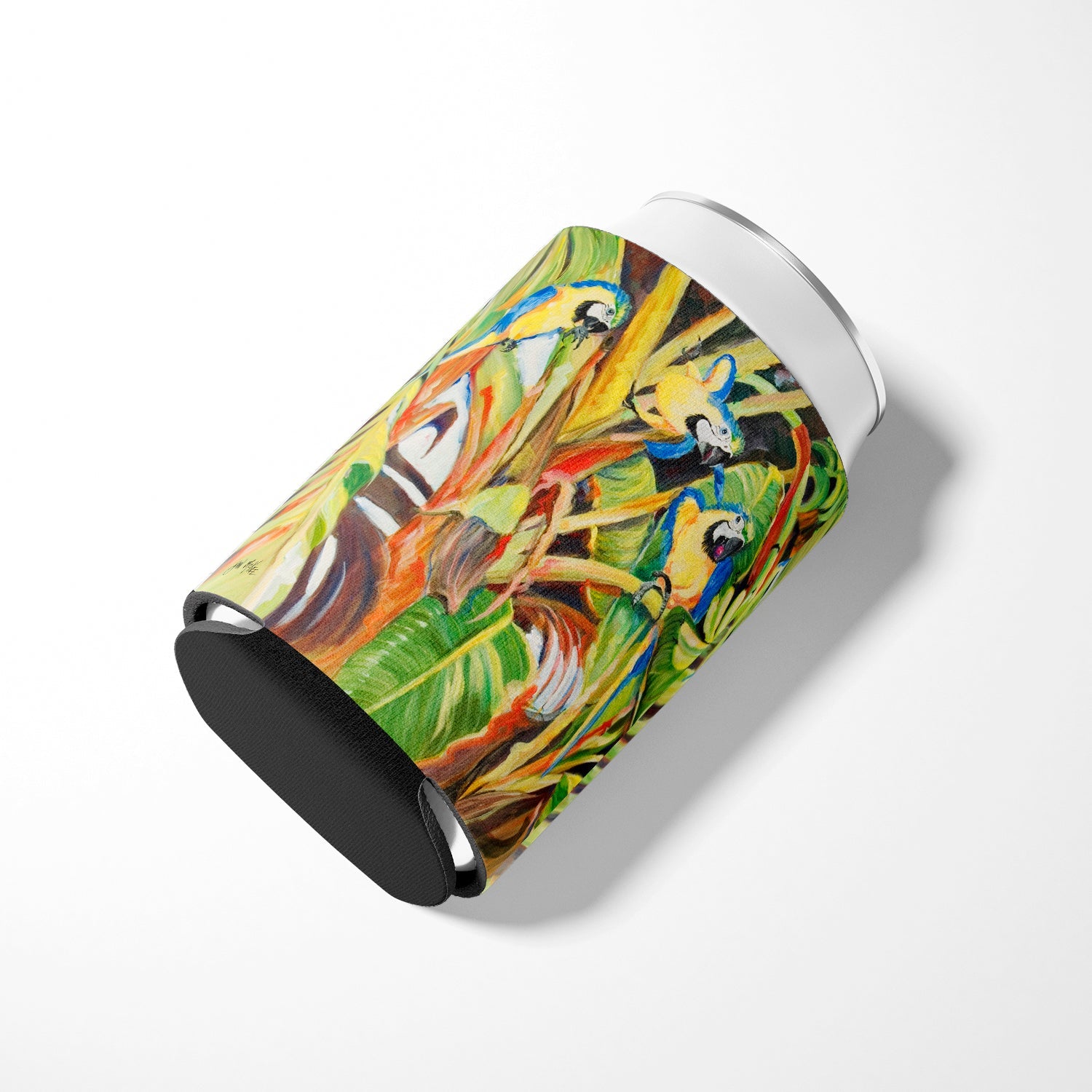 Parrots Can or Bottle Hugger Cooler Sleeve for Standard 12 oz Cans, Insulated Foam Beer & Soda Can Hugger Reusable