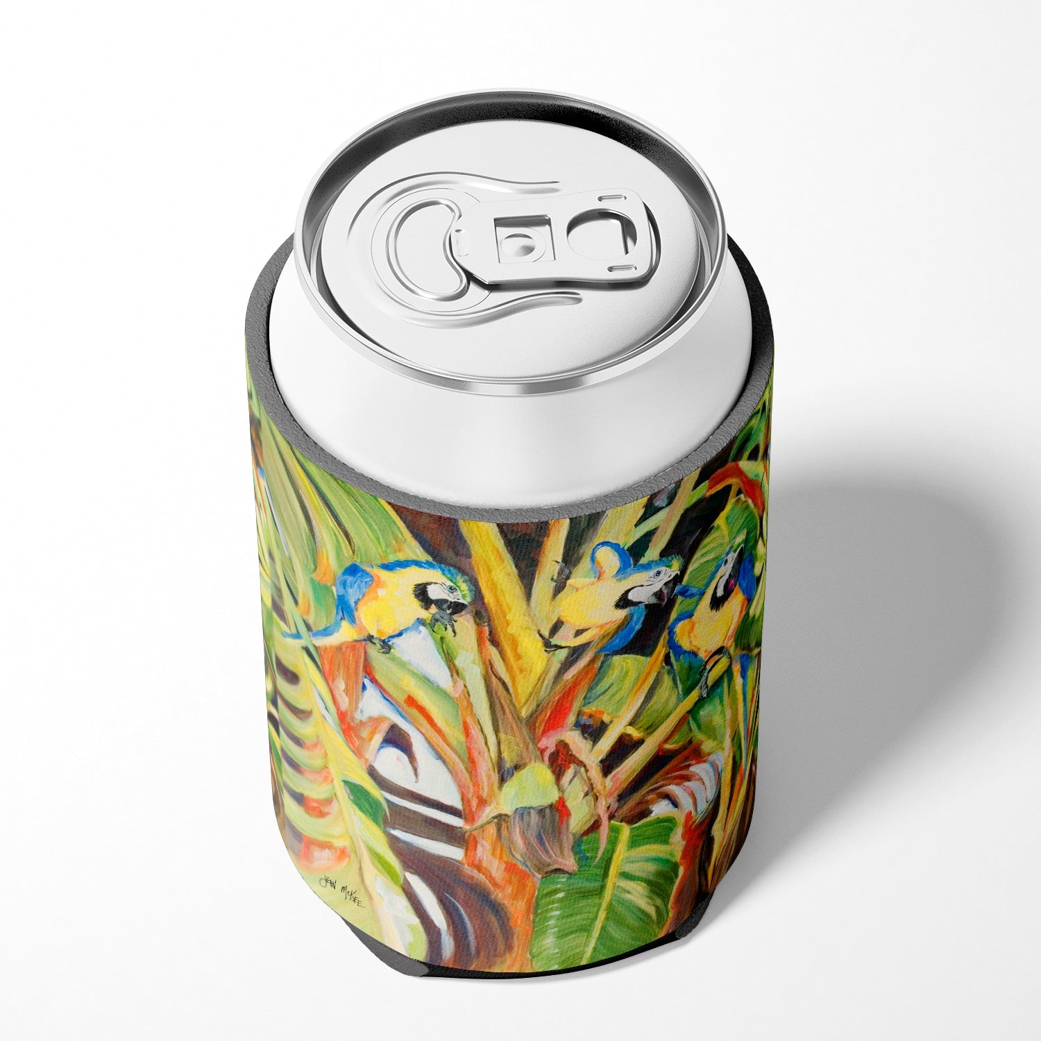 Parrots Can or Bottle Hugger Cooler Sleeve for Standard 12 oz Cans, Insulated Foam Beer & Soda Can Hugger Reusable