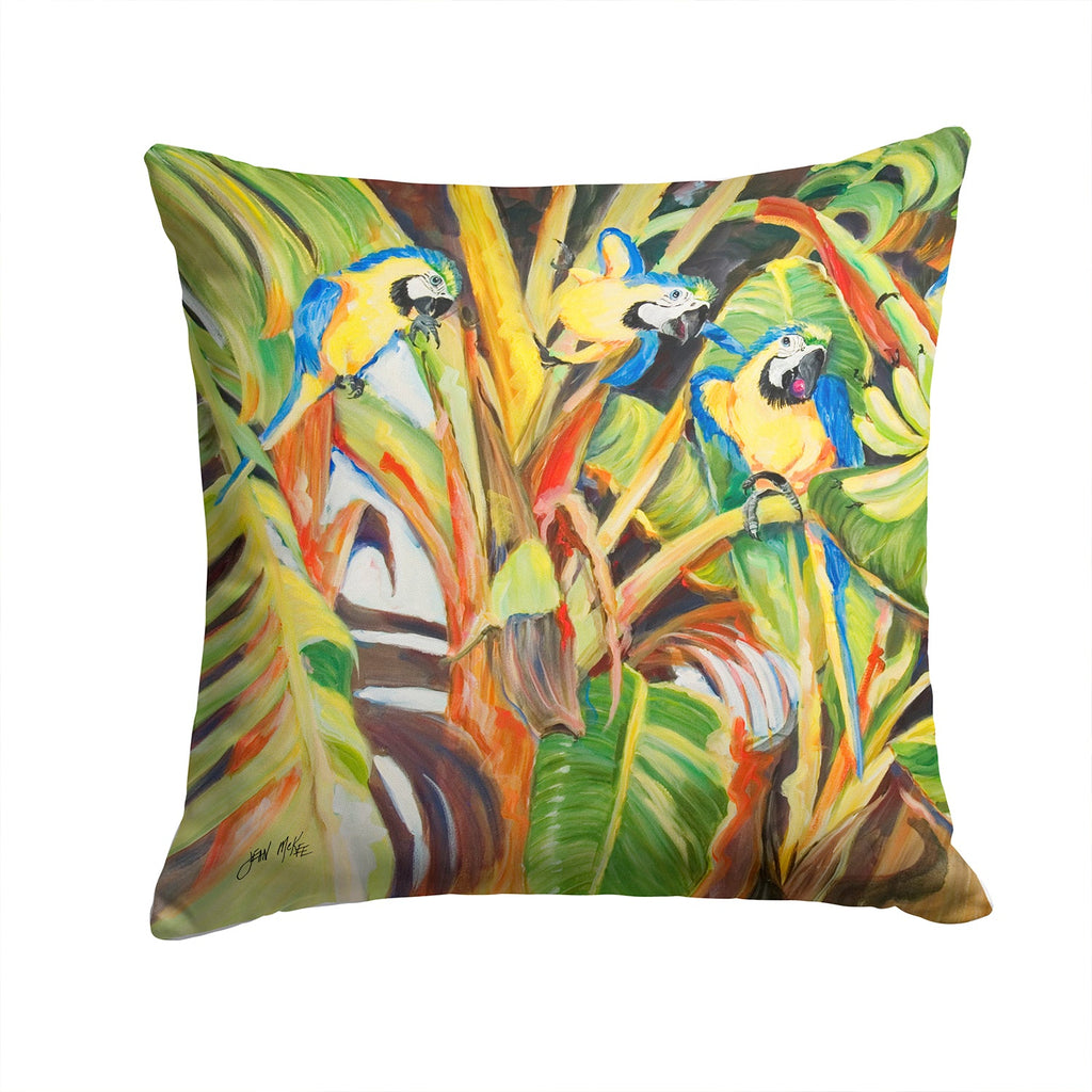 Parrots Decorative Throw Pillow 14x14 Indoor Outdoor Accent Cushion, Fabric Cover with Insert for Sofa, Bed, Porch & Living Room