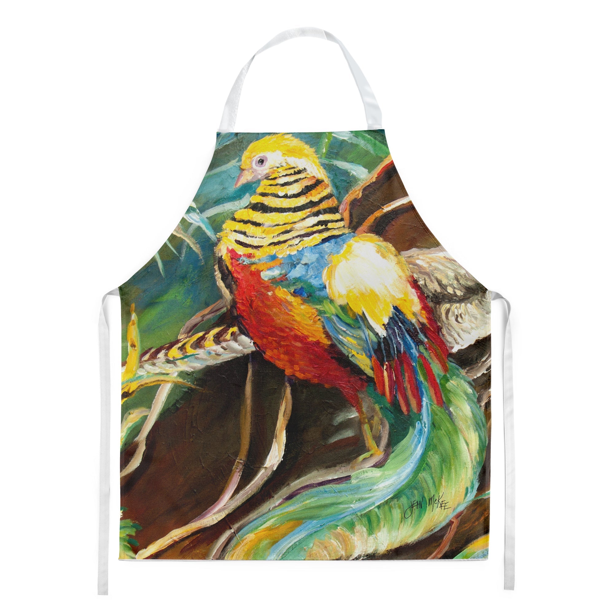Mandarin Pheasant Apron Cooking Kitchen Server Baking Crafts Gardening for Adult Women Men, Unisex, Large, Multicolor