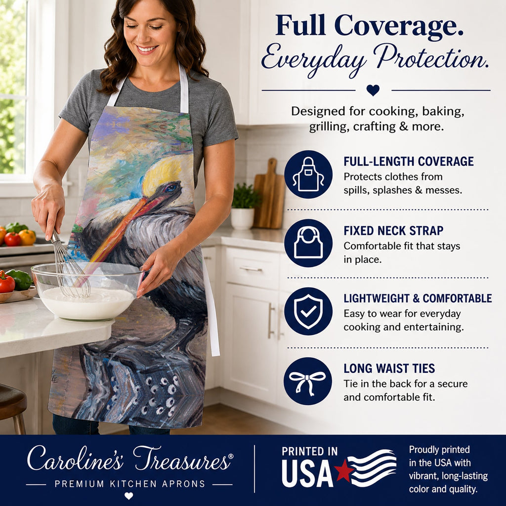 Bay View Pelican Apron Cooking Kitchen Server Baking Crafts Gardening for Adult Women Men, Unisex, Large, Multicolor