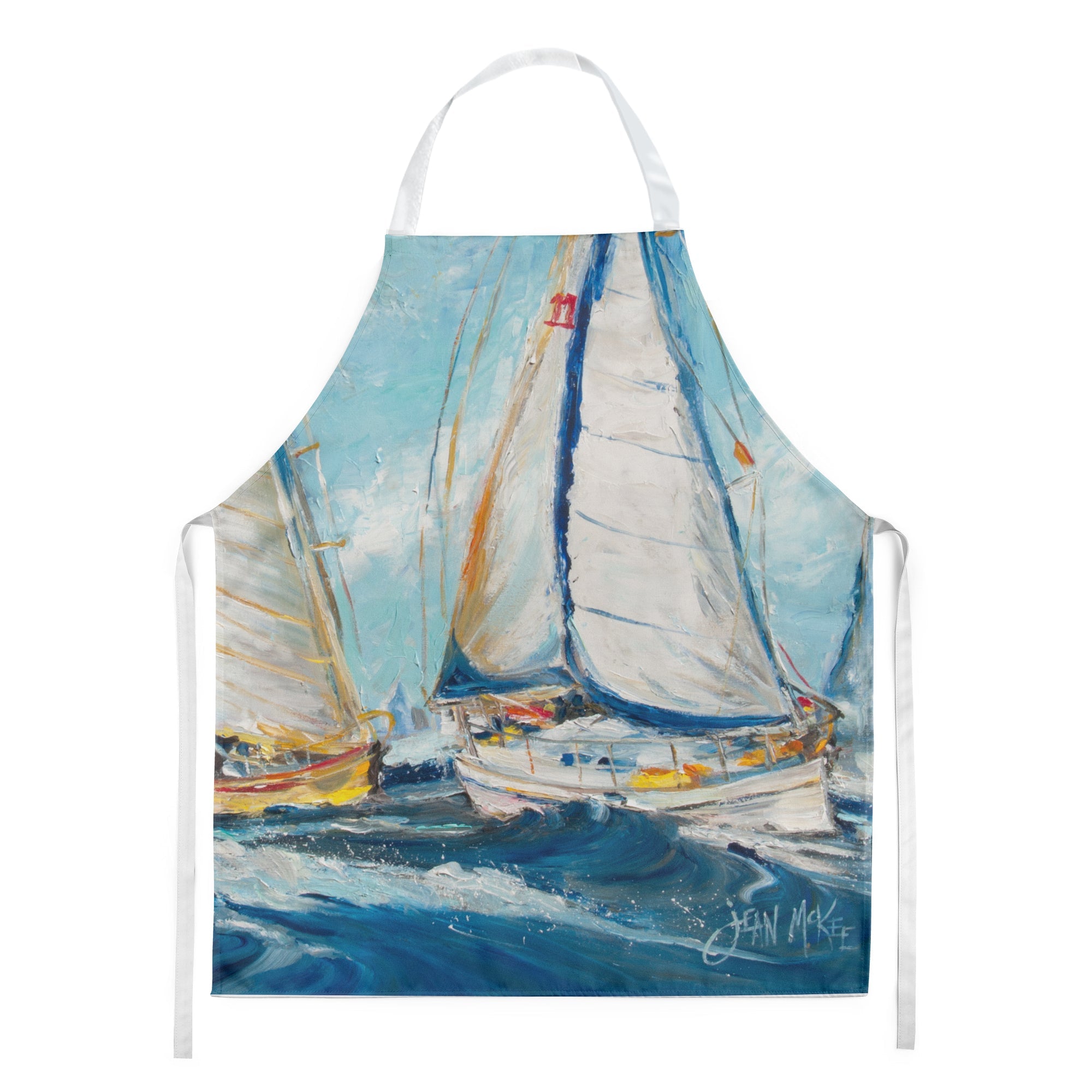 Roll me Over Sailboats Apron Cooking Kitchen Server Baking Crafts Gardening for Adult Women Men, Unisex, Large, Multicolor