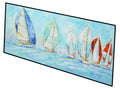 Sailboats Regatta Runner Mat 28x58 Front Door Mat Indoor Outdoor Rugs for Entryway Hallway Foyer Non Slip Washable Wide Doormat