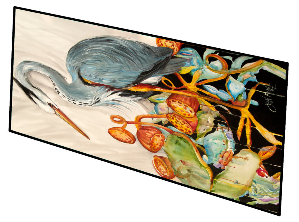Blue Heron and Crabs Indoor / Outdoor Runner Mat 58x28 Front Door Mat Indoor Outdoor Rugs for Entryway Hallway Foyer Non Slip Washable Wide Doormat