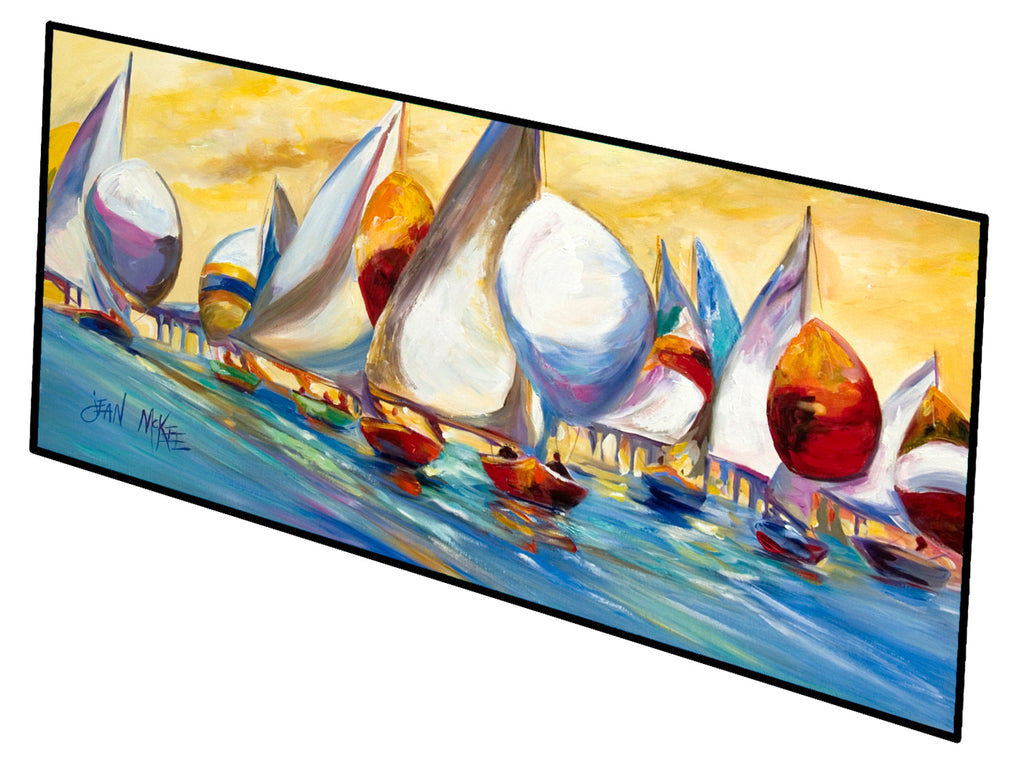 Sailboats from the Causeway Runner Mat 28x58 Front Door Mat Indoor Outdoor Rugs for Entryway Hallway Foyer Non Slip Washable Wide Doormat