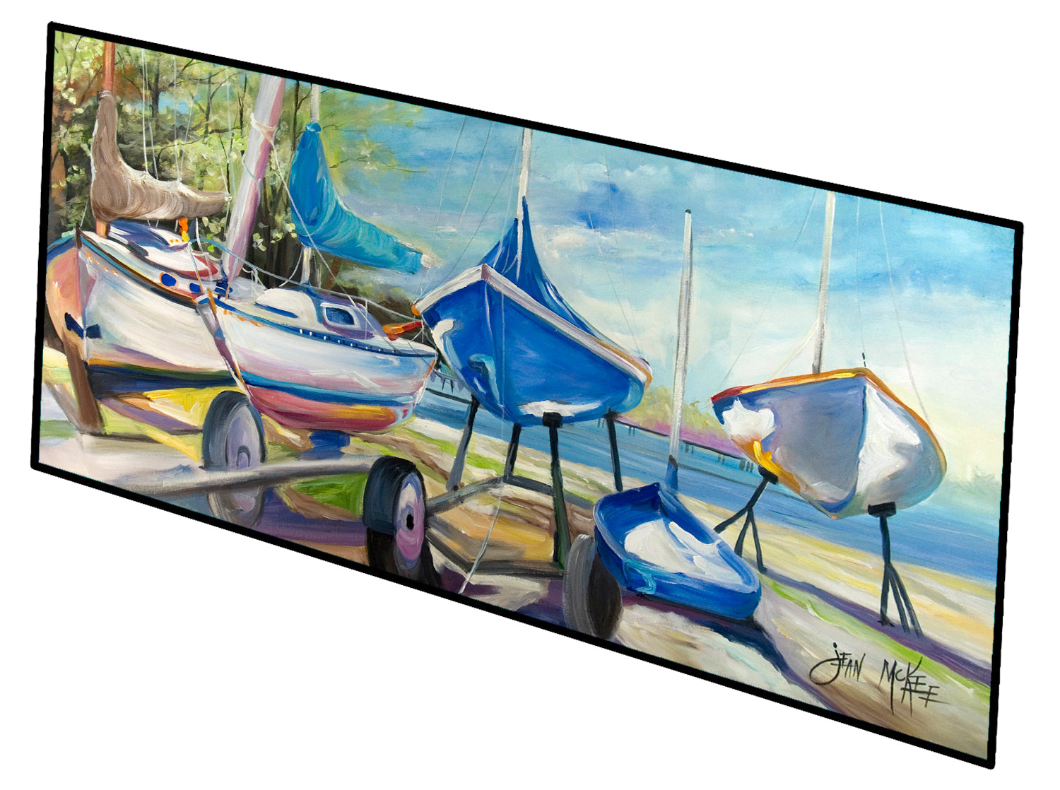 Sailboats Dry dock Runner Mat 28x58 Front Door Mat Indoor Outdoor Rugs for Entryway Hallway Foyer Non Slip Washable Wide Doormat