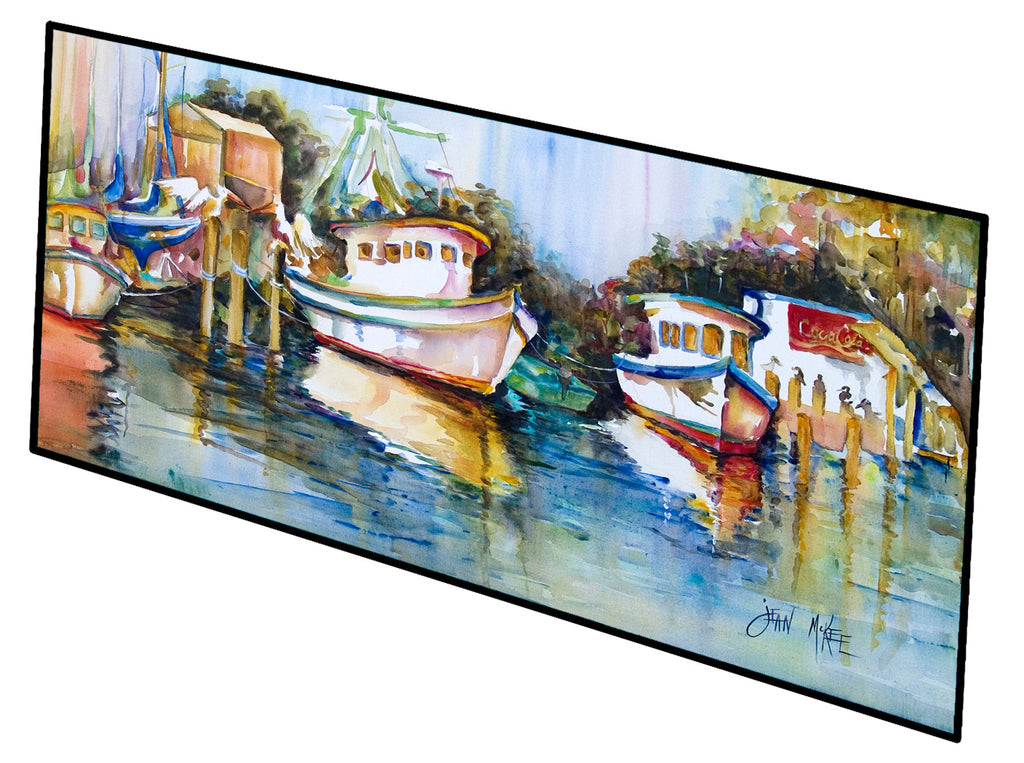 Shrimp Boats at Fly Creek Runner Mat 28x58 Front Door Mat Indoor Outdoor Rugs for Entryway Hallway Foyer Non Slip Washable Wide Doormat