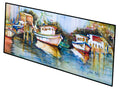 Shrimp Boats at Fly Creek Runner Mat 28x58 Front Door Mat Indoor Outdoor Rugs for Entryway Hallway Foyer Non Slip Washable Wide Doormat