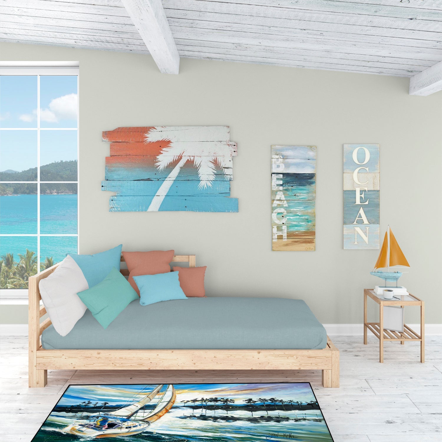 Sailboats Lake Martin Runner Mat 28x58 Front Door Mat Indoor Outdoor Rugs for Entryway Hallway Foyer Non Slip Washable Wide Doormat