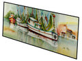 Shrimp Boats Ocean Springs Shrimper Runner Mat 28x58 Front Door Mat Indoor Outdoor Rugs for Entryway Hallway Foyer Non Slip Washable Wide Doormat