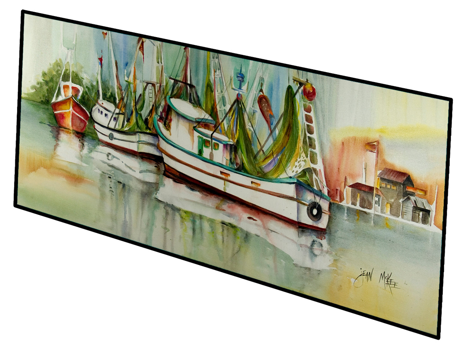 Shrimp Boats Ocean Springs Shrimper Runner Mat 28x58 Front Door Mat Indoor Outdoor Rugs for Entryway Hallway Foyer Non Slip Washable Wide Doormat