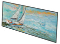 Sailboats Sailing to Middle Bay Runner Mat 28x58 Front Door Mat Indoor Outdoor Rugs for Entryway Hallway Foyer Non Slip Washable Wide Doormat