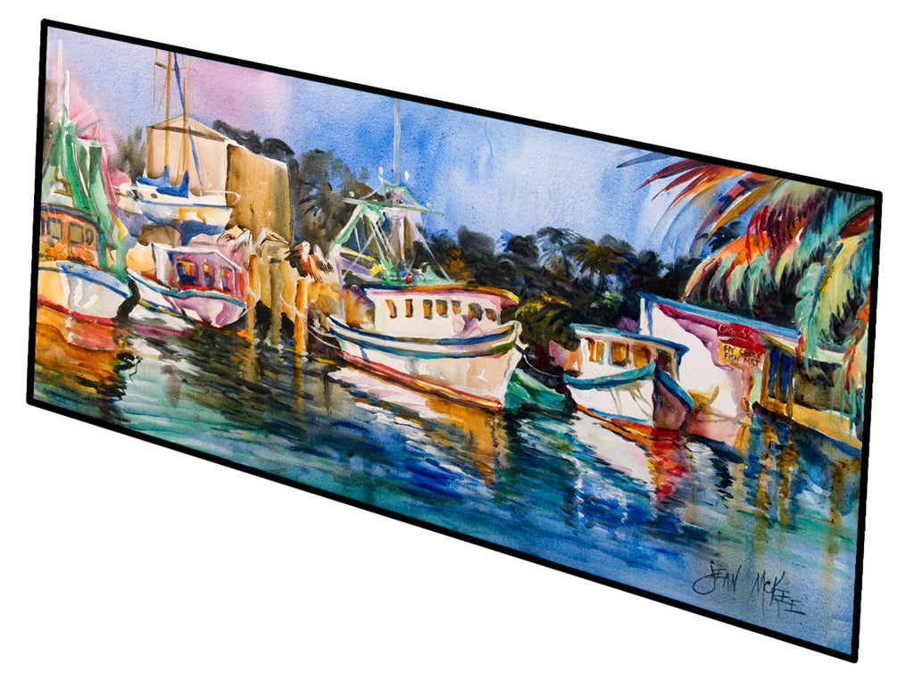 Shrimp Boats Warehouse Runner Mat 28x58 Front Door Mat Indoor Outdoor Rugs for Entryway Hallway Foyer Non Slip Washable Wide Doormat