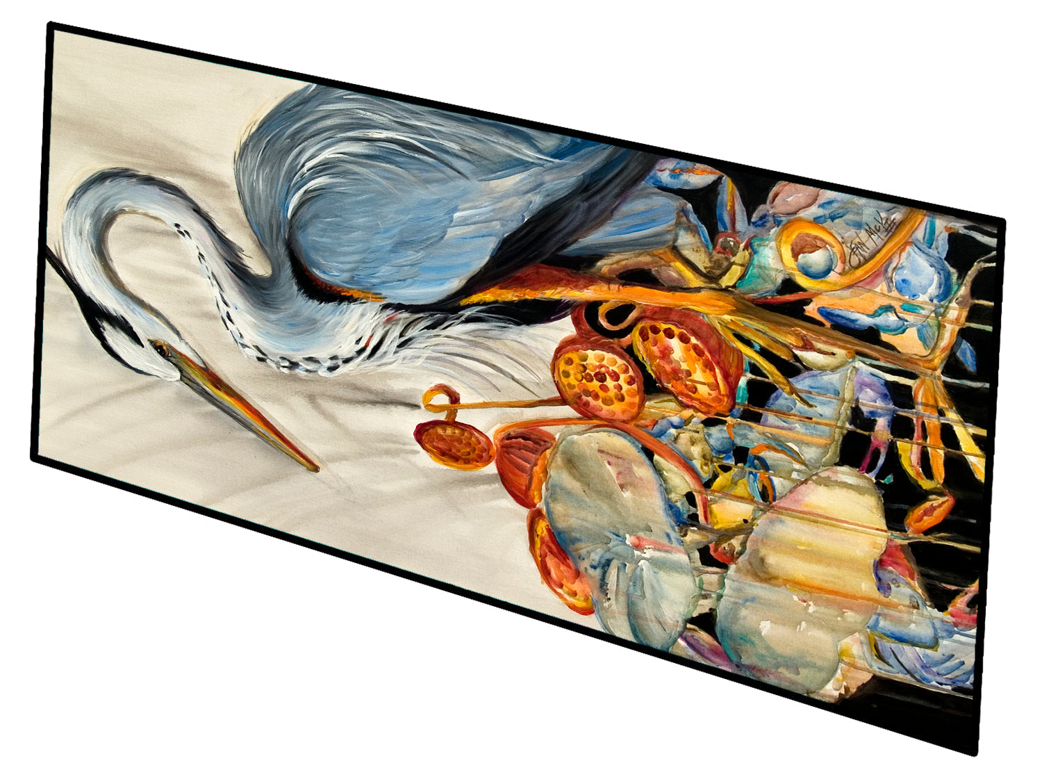 Blue Heron and Crabs Again Indoor / Outdoor Runner Mat 58x28 Front Door Mat Indoor Outdoor Rugs for Entryway Hallway Foyer Non Slip Washable Wide Doormat