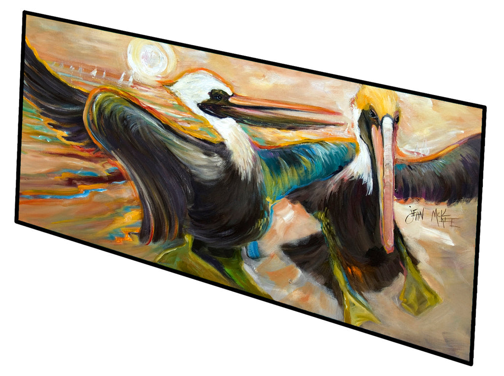 Double Trouble Pelicans Runner Mat 28x58 Front Door Mat Indoor Outdoor Rugs for Entryway Hallway Foyer Non Slip Washable Wide Doormat