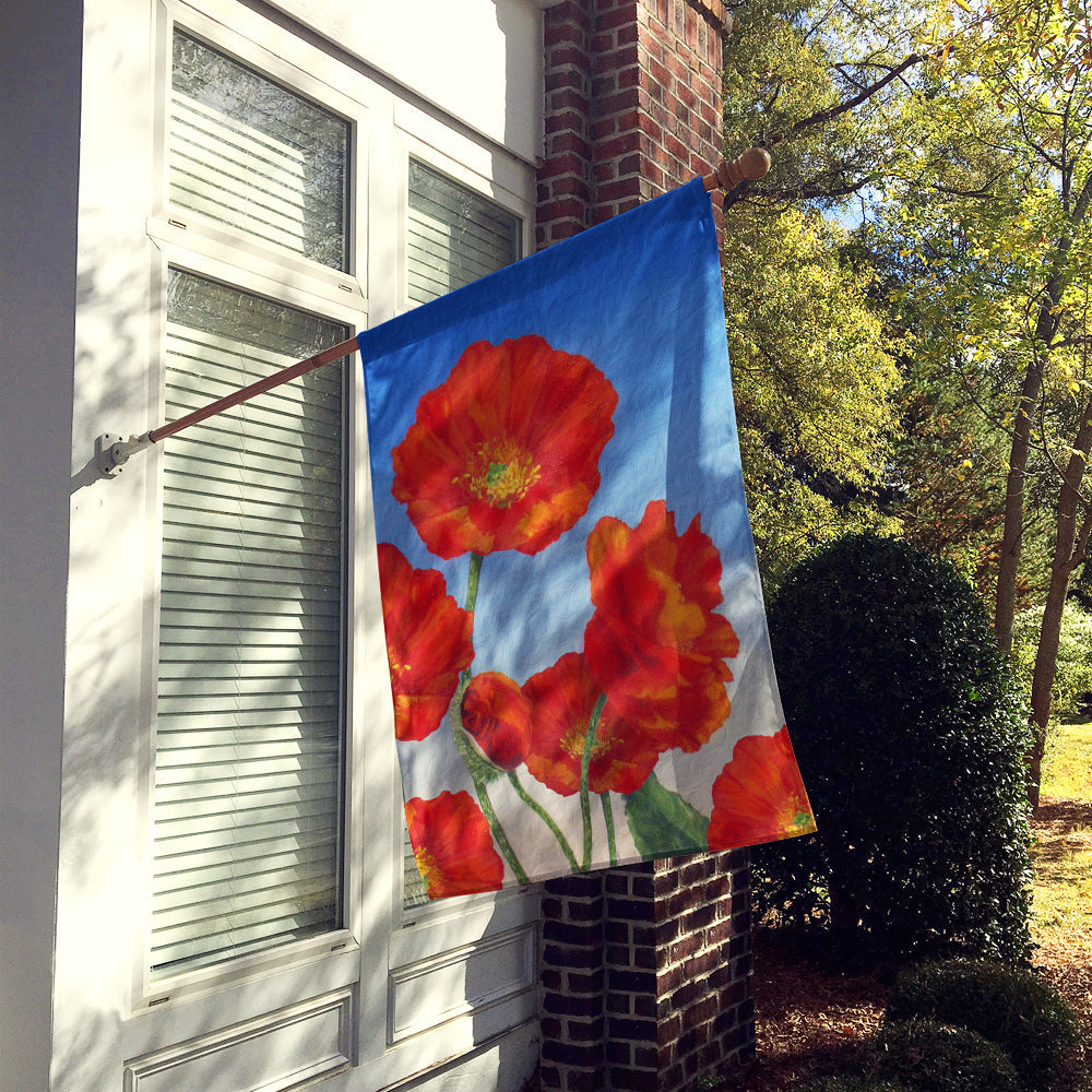 Poppies by Sinead Jones House Flag 28x40 Porch Sleeve Pole Decorative Outside Yard Banner Artwork Wall Hanging, Polyester