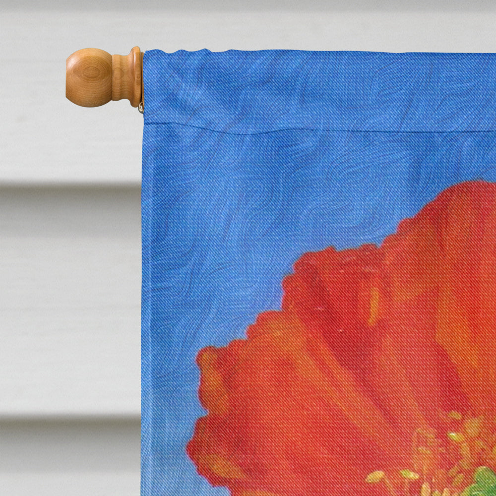 Poppies by Sinead Jones House Flag 28x40 Porch Sleeve Pole Decorative Outside Yard Banner Artwork Wall Hanging, Polyester