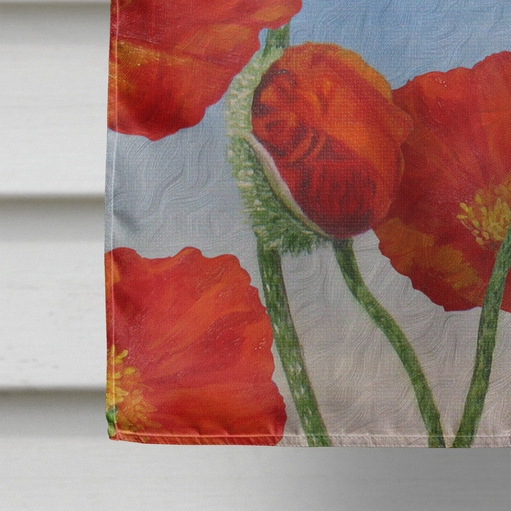 Poppies by Sinead Jones House Flag 28x40 Porch Sleeve Pole Decorative Outside Yard Banner Artwork Wall Hanging, Polyester
