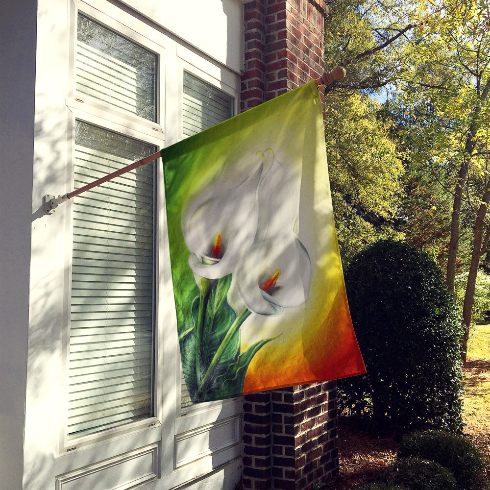 Lilies by Sinead Jones House Flag 28x40 Porch Sleeve Pole Decorative Outside Yard Banner Artwork Wall Hanging, Polyester