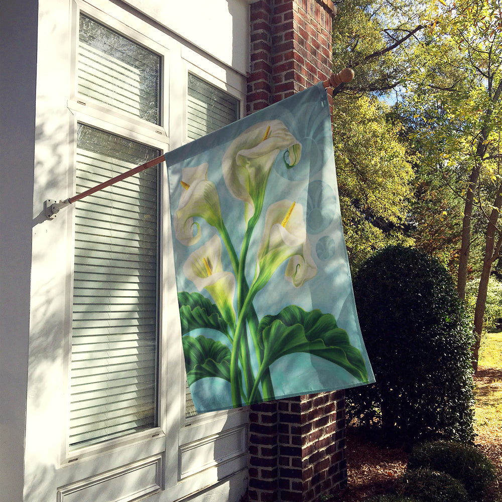 Arum Lilly by Judith Yates House Flag 28x40 Porch Sleeve Pole Decorative Outside Yard Banner Artwork Wall Hanging, Polyester