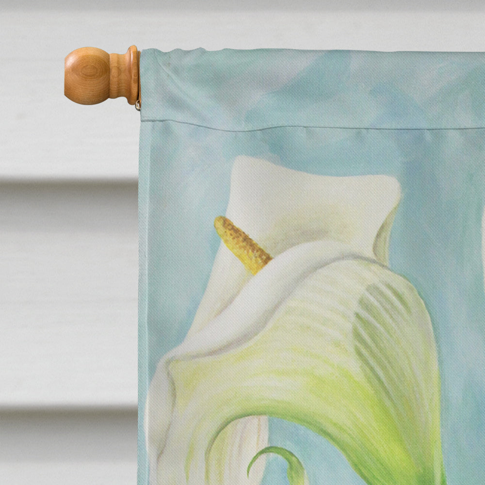 Arum Lilly by Judith Yates House Flag 28x40 Porch Sleeve Pole Decorative Outside Yard Banner Artwork Wall Hanging, Polyester