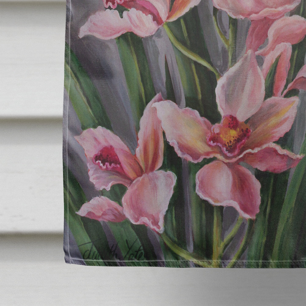 Orchids by Judith Yates House Flag 28x40 Porch Sleeve Pole Decorative Outside Yard Banner Artwork Wall Hanging, Polyester