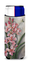 Orchids by Judith Yates Slim Can Hugger , Insulated Foam Hugger for 12 oz Slim Cans, Beer Bottles & Water Bottles, Printed in USA