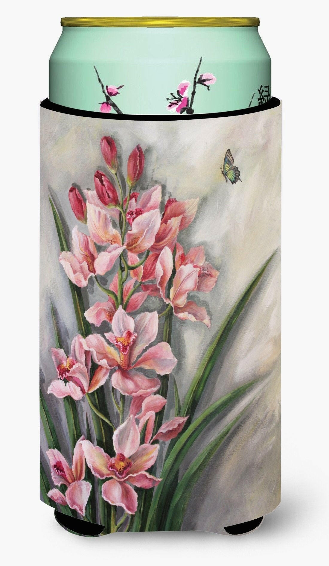 Orchids by Judith Yates Tall Boy Hugger Can Cooler Sleeve Machine Washable Drink Collapsible Insulator Beverage Insulated Holder