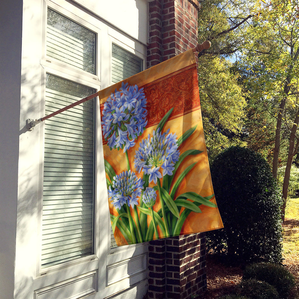 Agapanthus by Judith Yates House Flag 28x40 Porch Sleeve Pole Decorative Outside Yard Banner Artwork Wall Hanging, Polyester