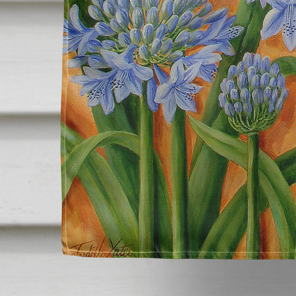 Agapanthus by Judith Yates House Flag 28x40 Porch Sleeve Pole Decorative Outside Yard Banner Artwork Wall Hanging, Polyester