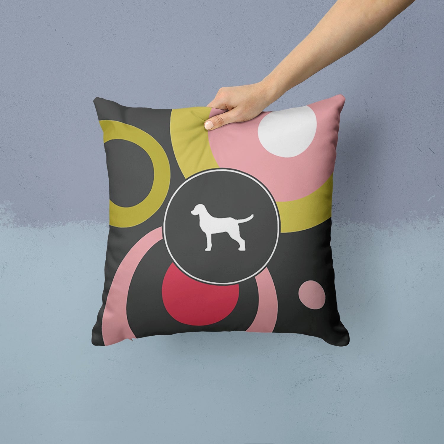Decorative Throw Pillow 14x14 Indoor Outdoor Accent Cushion, Fabric Cover with Insert for Sofa, Bed, Porch & Living Room