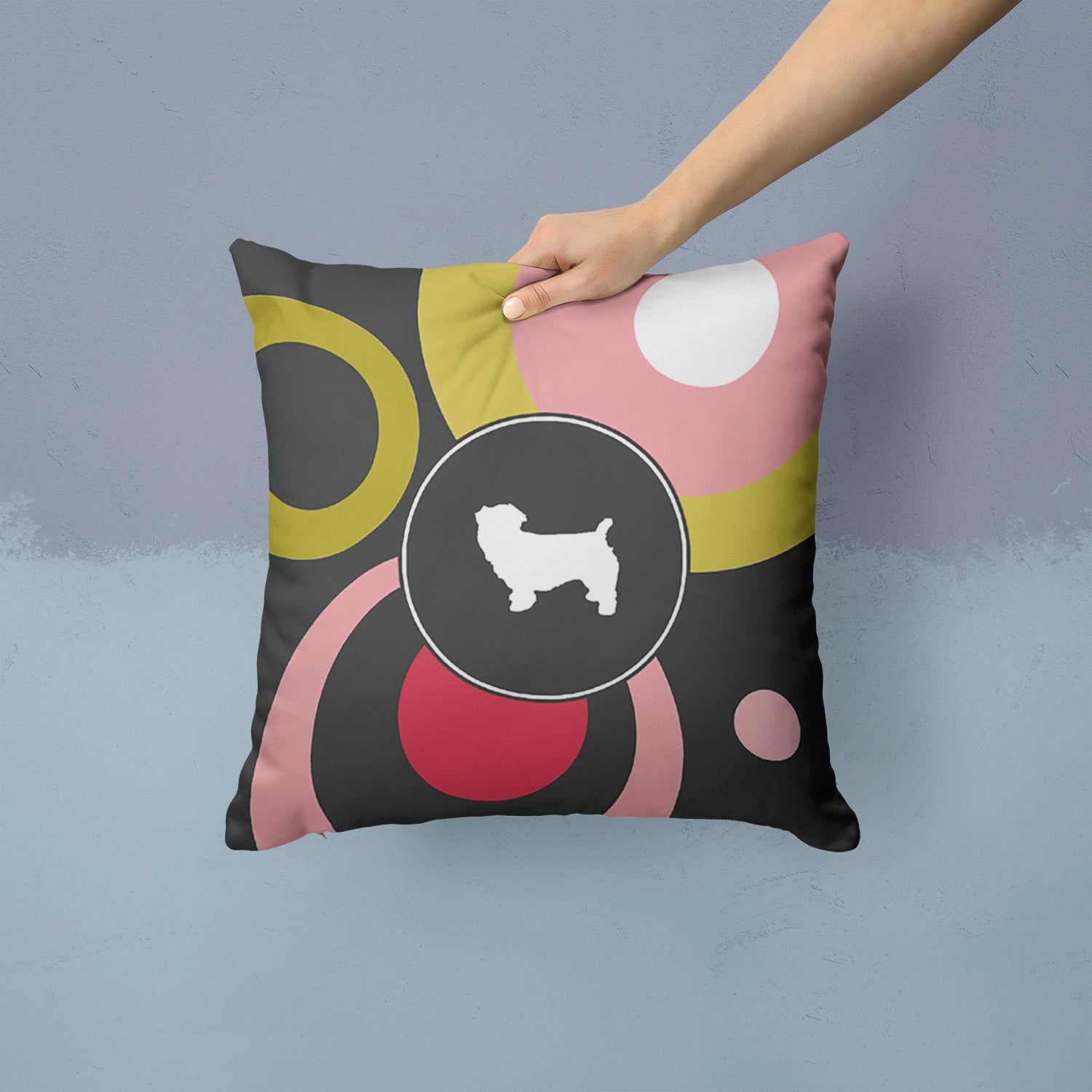 Decorative Throw Pillow 14x14 Indoor Outdoor Accent Cushion, Fabric Cover with Insert for Sofa, Bed, Porch & Living Room