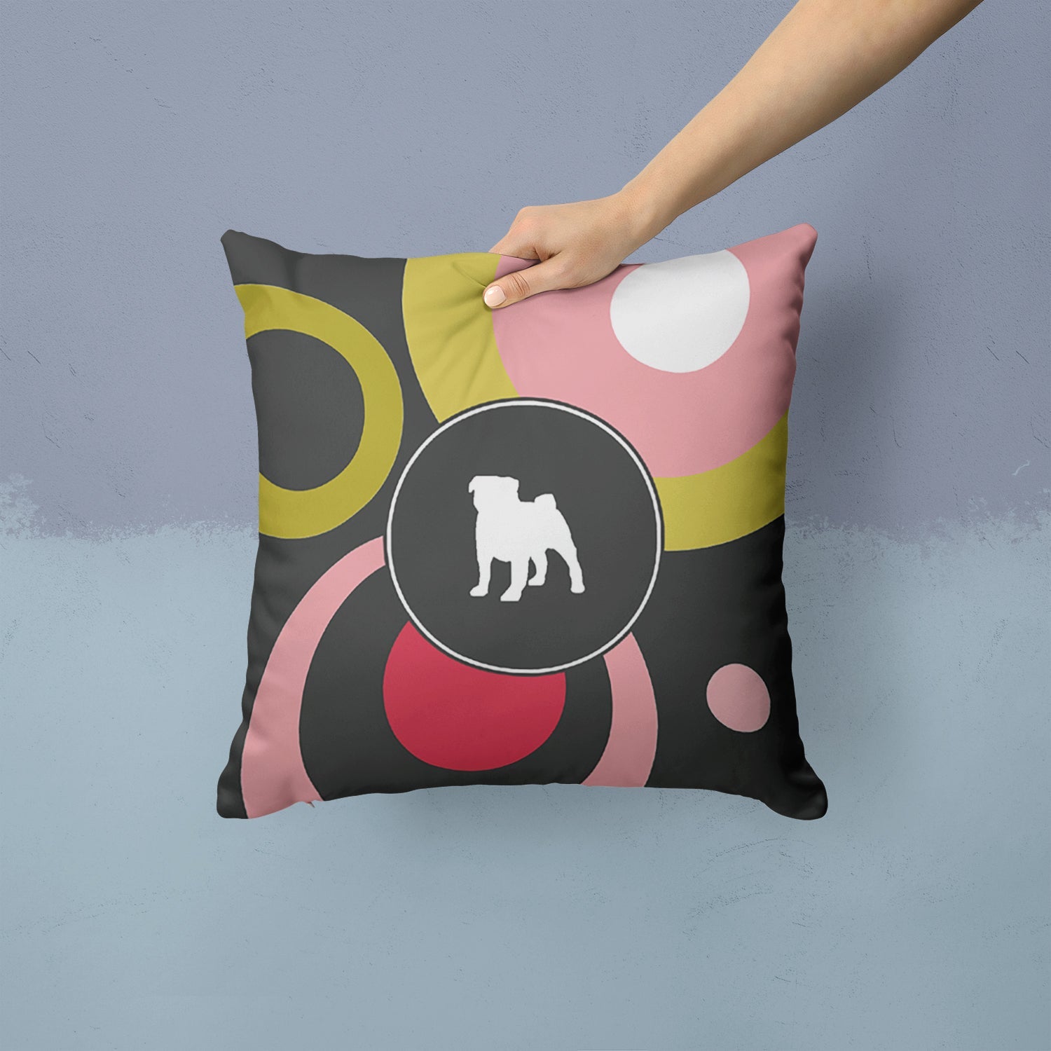 Decorative Throw Pillow 14x14 Indoor Outdoor Accent Cushion, Fabric Cover with Insert for Sofa, Bed, Porch & Living Room
