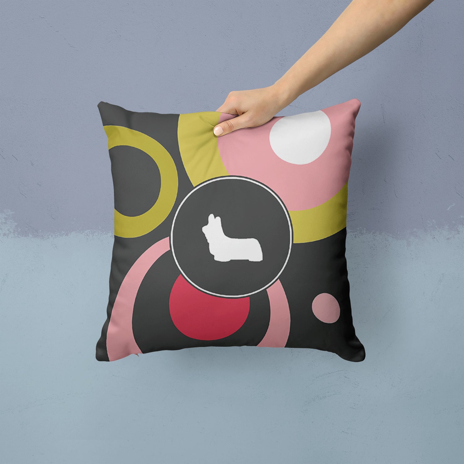 Decorative Throw Pillow 14x14 Indoor Outdoor Accent Cushion, Fabric Cover with Insert for Sofa, Bed, Porch & Living Room