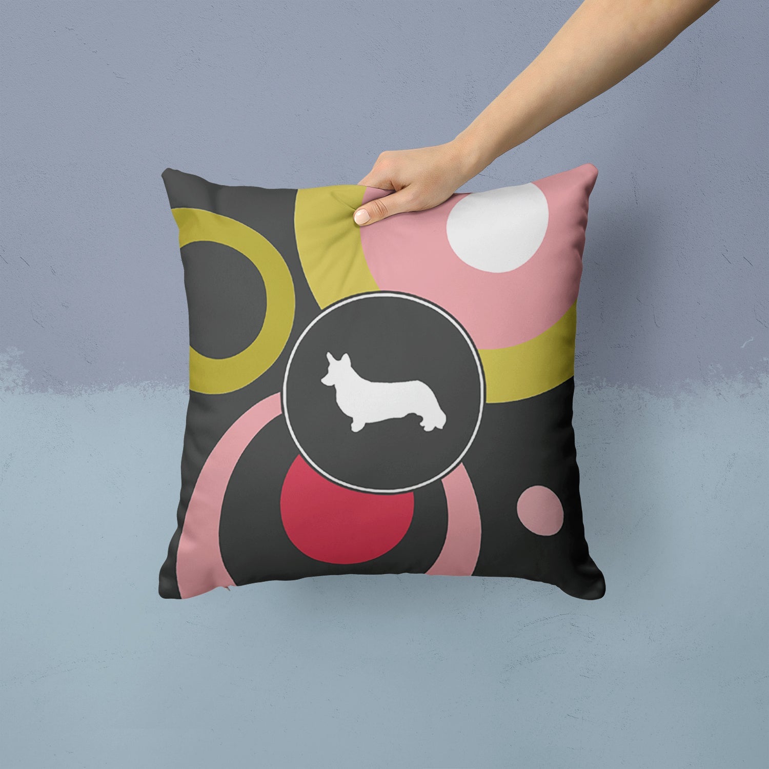 Decorative Throw Pillow 14x14 Indoor Outdoor Accent Cushion, Fabric Cover with Insert for Sofa, Bed, Porch & Living Room