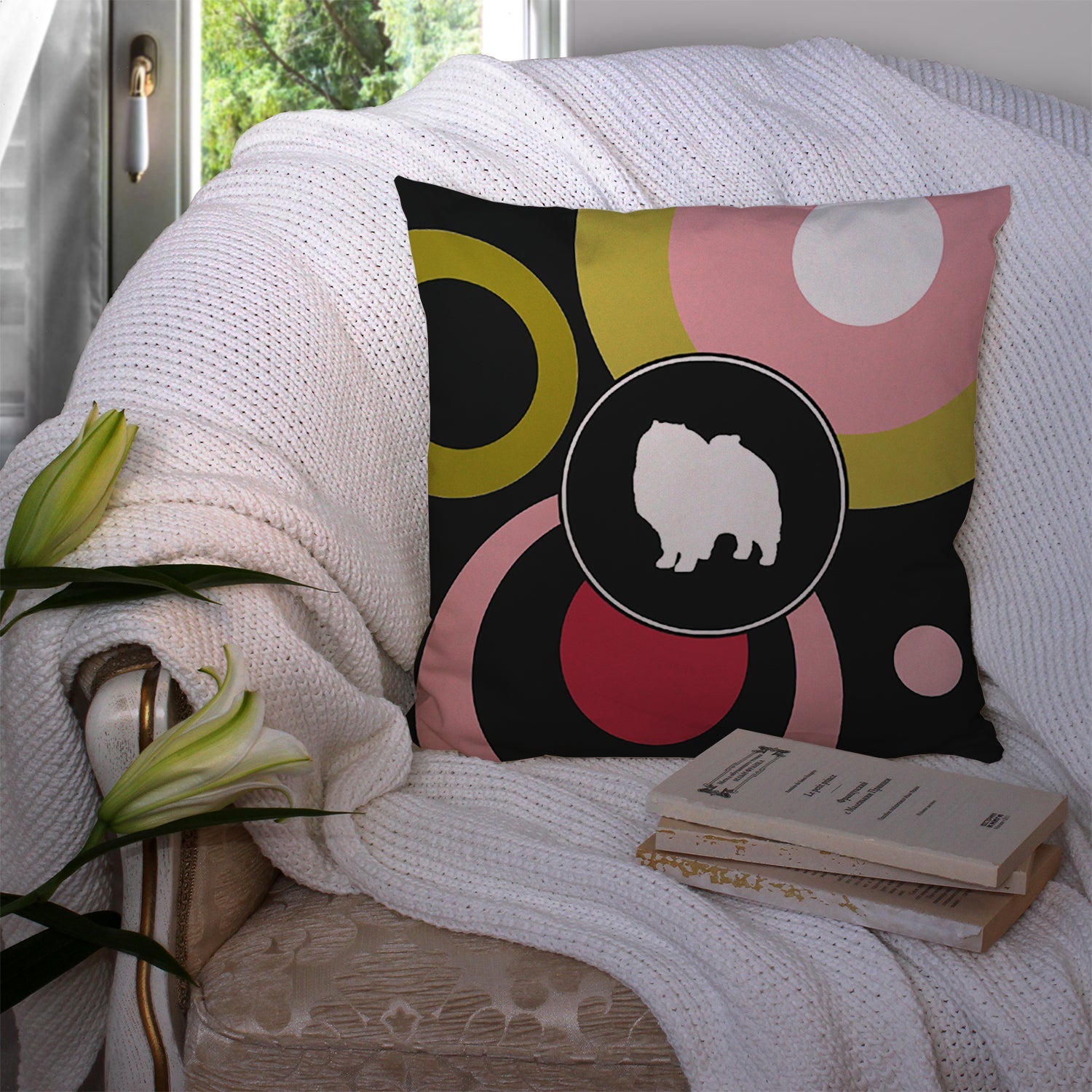 Decorative Throw Pillow 14x14 Indoor Outdoor Accent Cushion, Fabric Cover with Insert for Sofa, Bed, Porch & Living Room